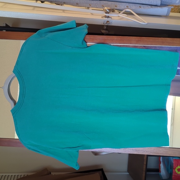 Teal Graphic T-Shirt with Hummingbird and Flowers - Picture 3 of 11